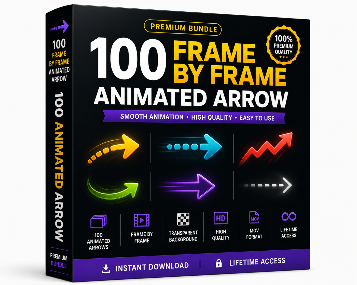 100 Frame By Frame Animated Arrow