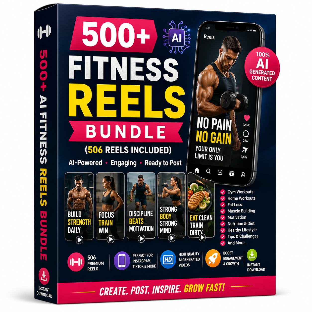 500+ (506) Ai FitnessReelsBundle