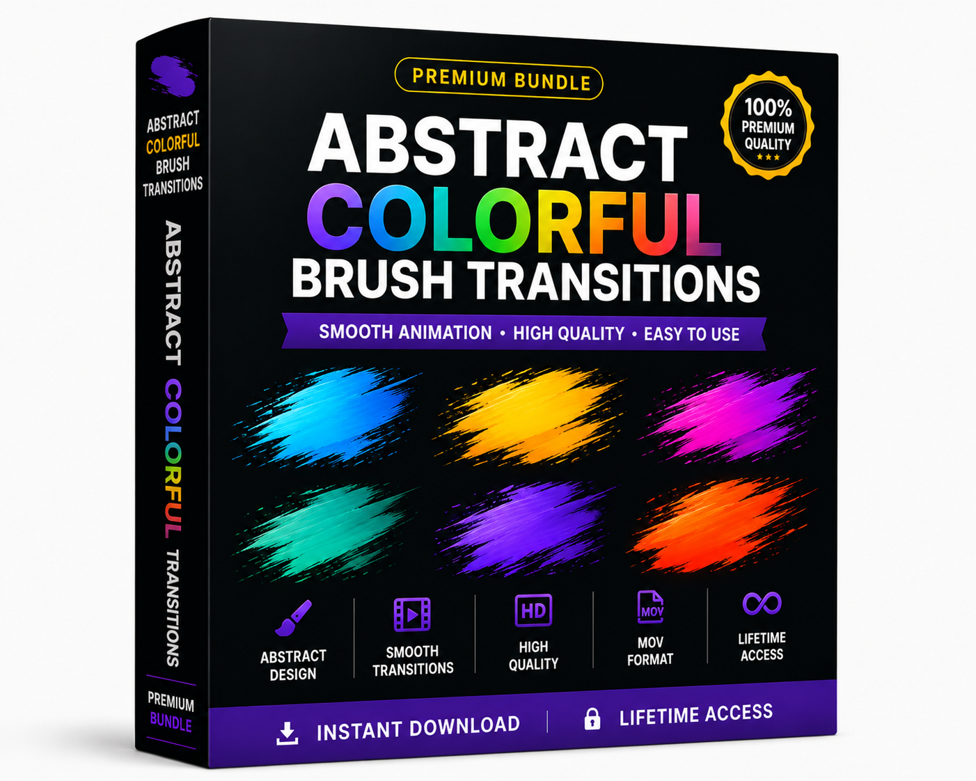 Abstract Colorful Brush Transitions