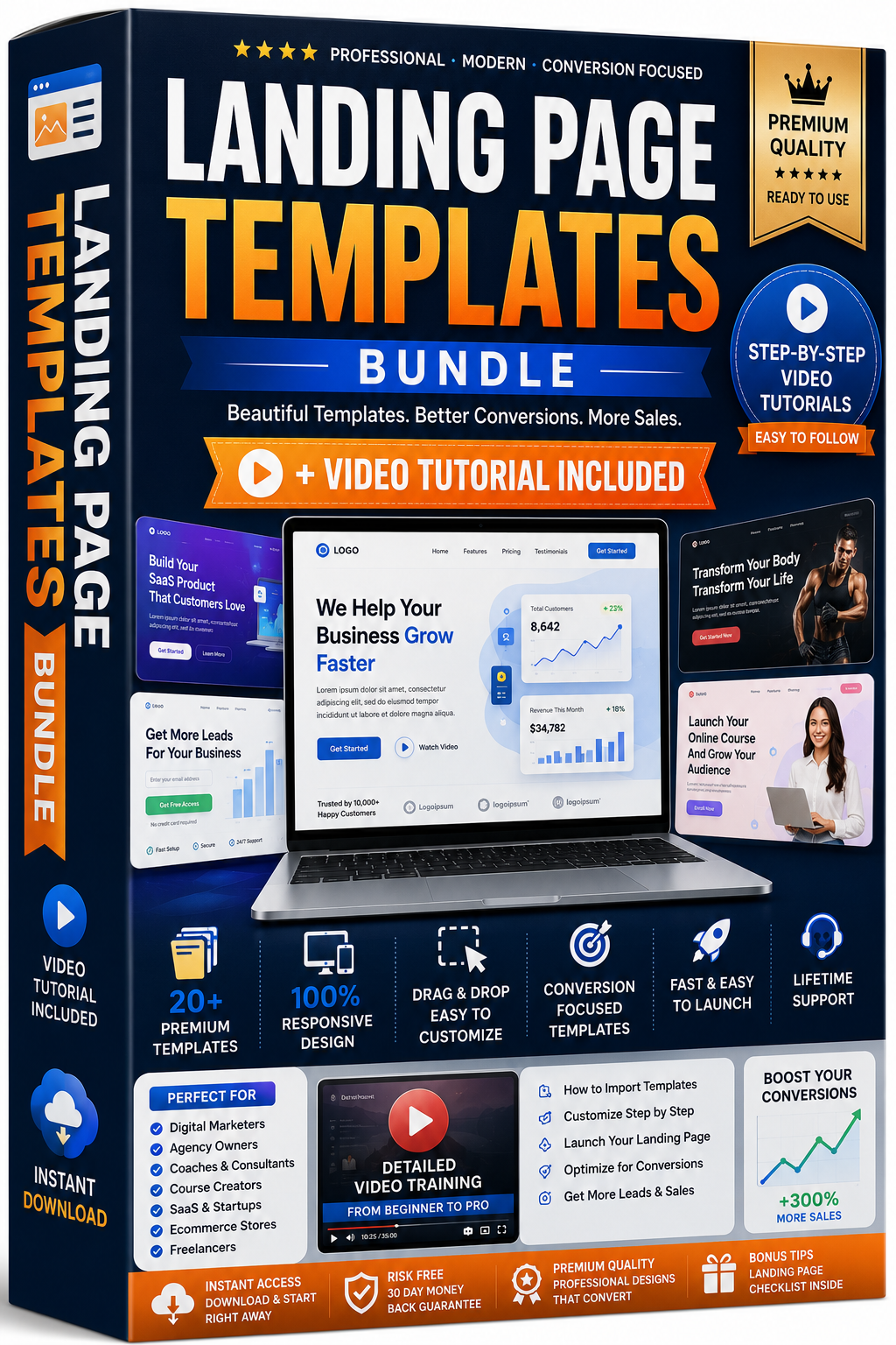 Landing Page Templates  (Video tutorial is provided)